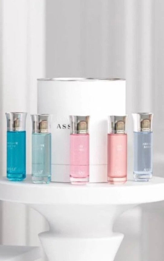 A sample collection of Arrogate perfumes from Assaf