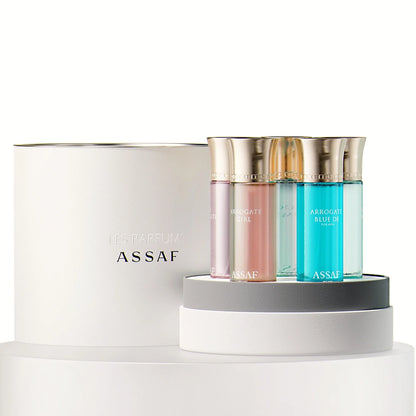 A sample collection of Arrogate perfumes from Assaf